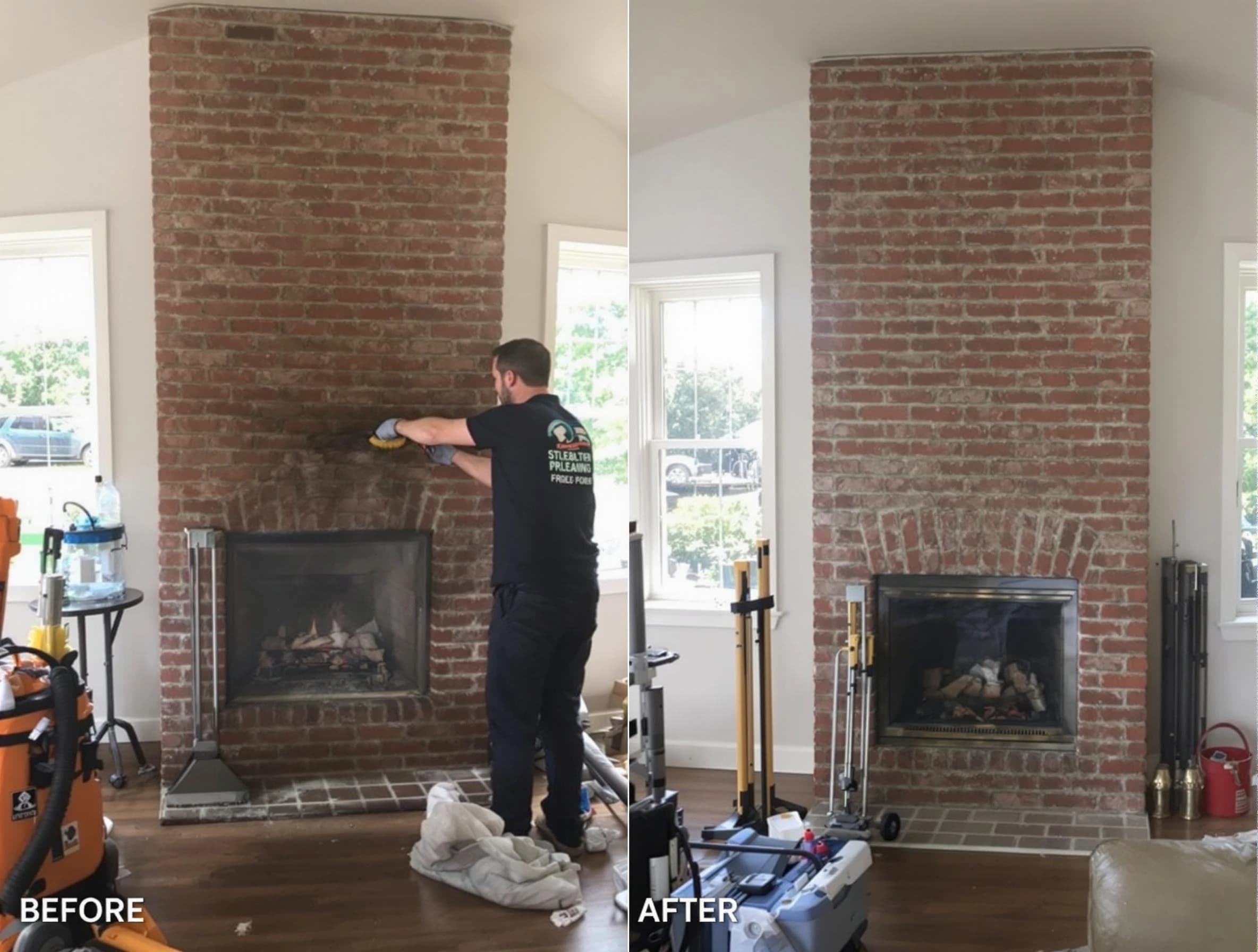 Finished chimney sweeping service by Newark Chimney Sweep in Newark, NJ
