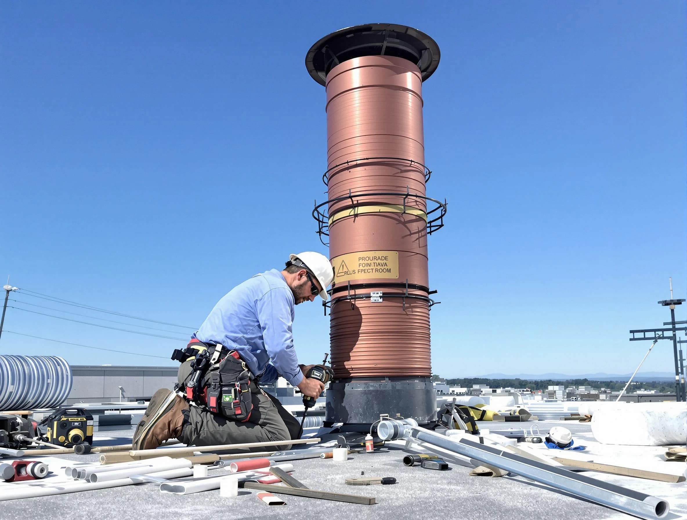 Installed chimney liner by Newark Chimney Sweep in Newark, NJ