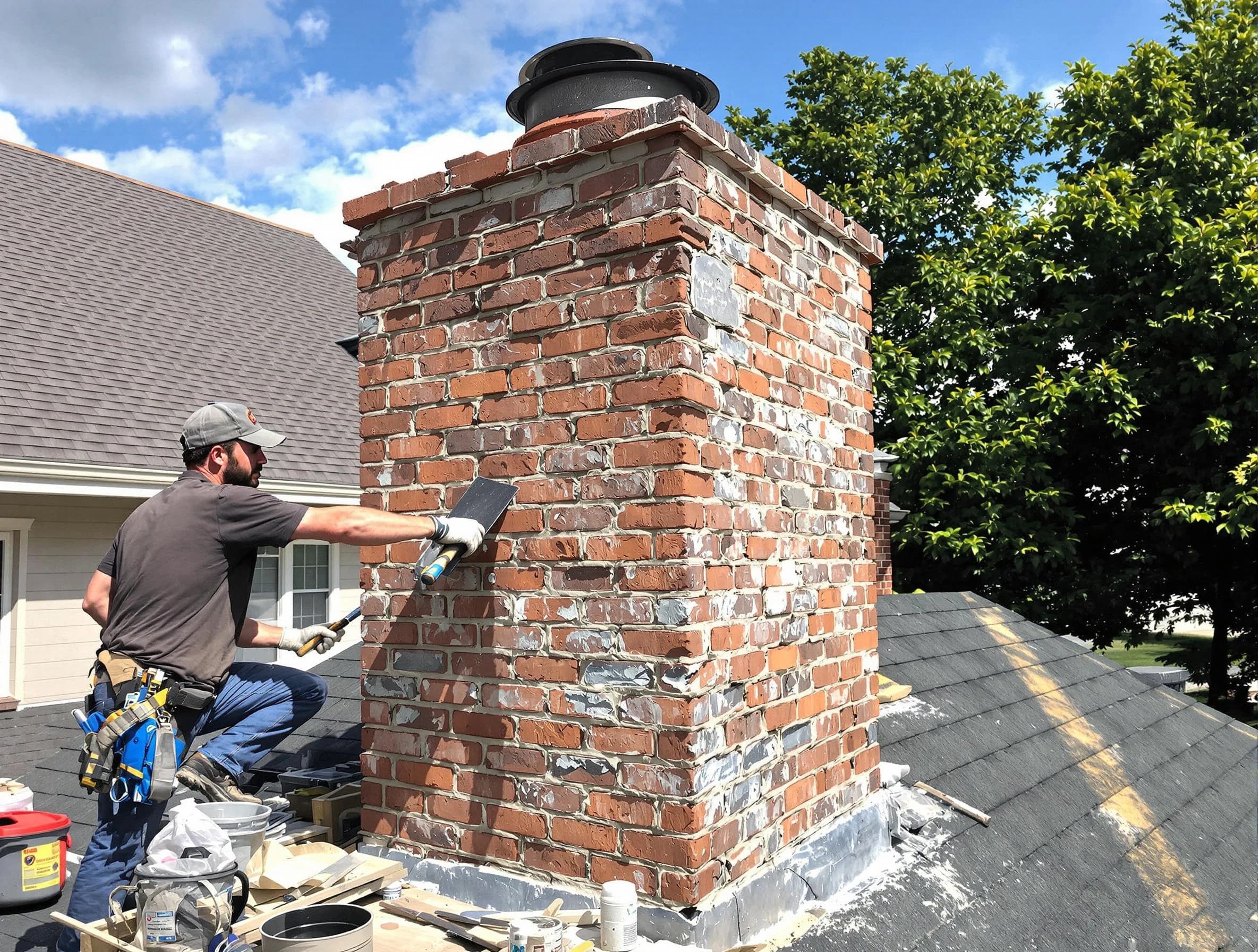 Completed chimney rebuild by Newark Chimney Sweep in Newark, NJ