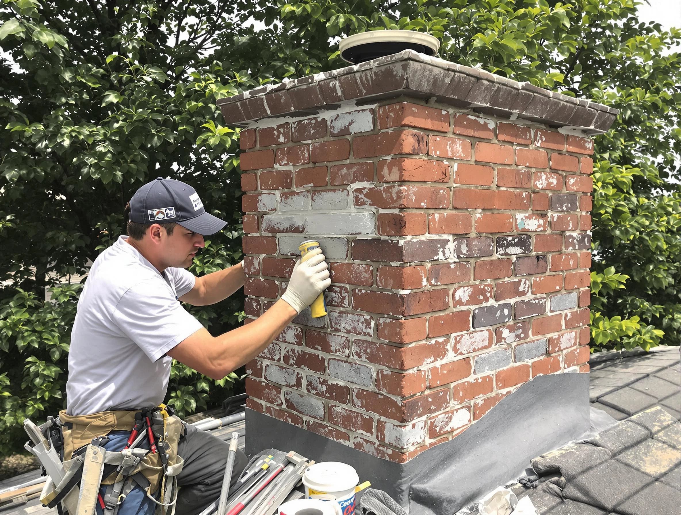 Newark Chimney Sweep restoring an aging chimney in Newark, NJ