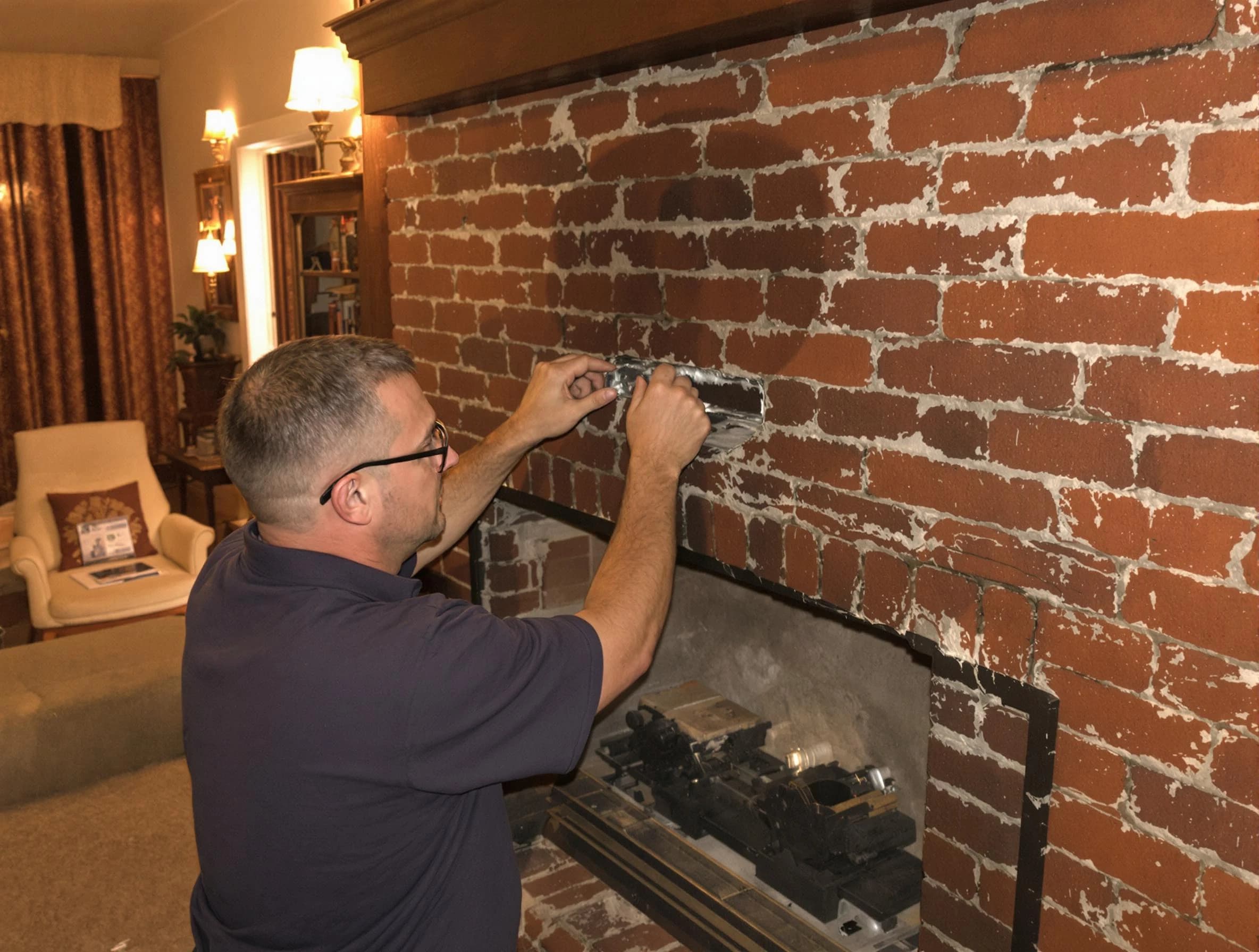 Newark Chimney Sweep expert fixing a fireplace in Newark, NJ
