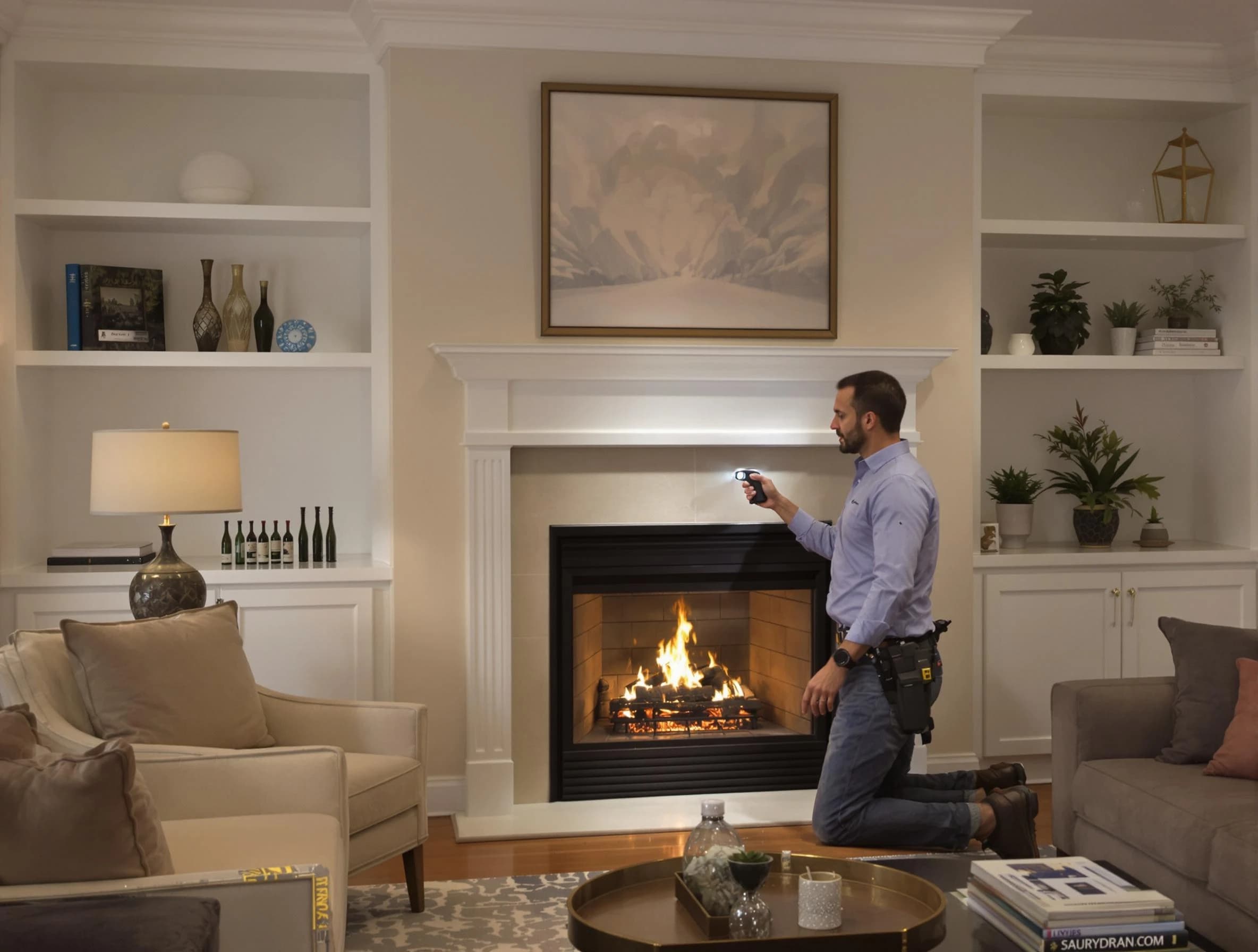 Newark Chimney Sweep conducting a fireplace safety inspection in Newark, NJ