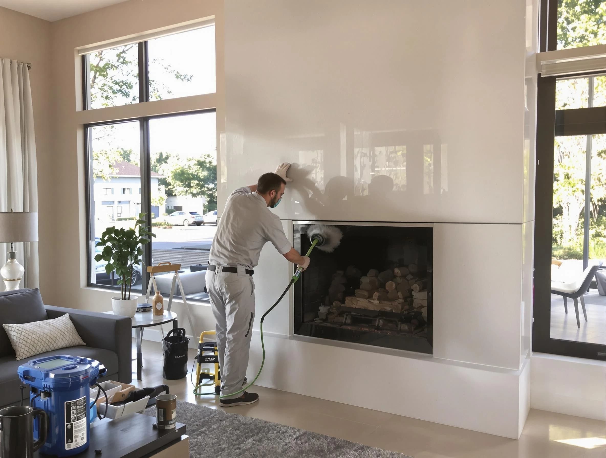 Newark Chimney Sweep performing thorough soot removal in Newark, NJ