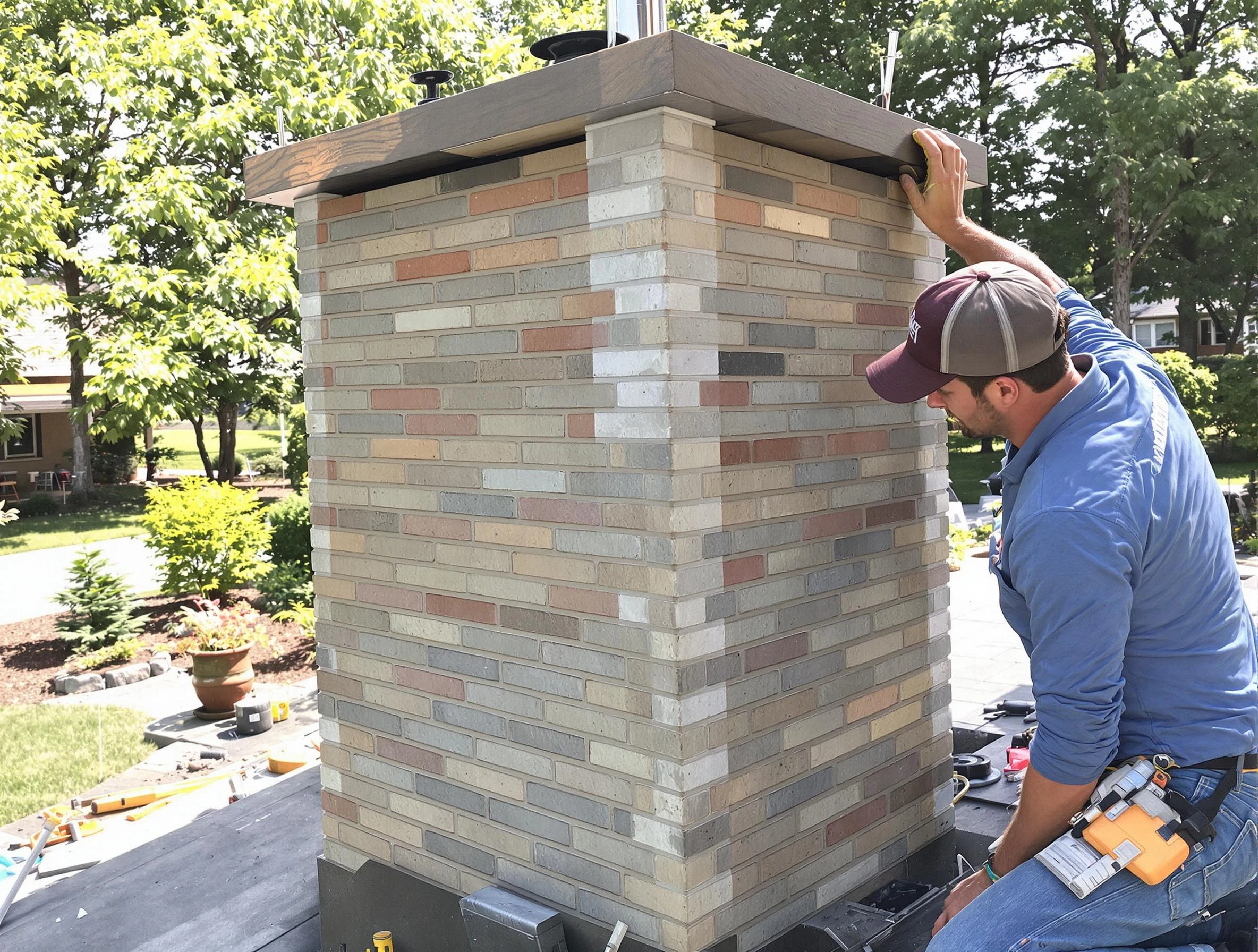 Newark Chimney Sweep completing a modern chimney remodel in Newark, NJ
