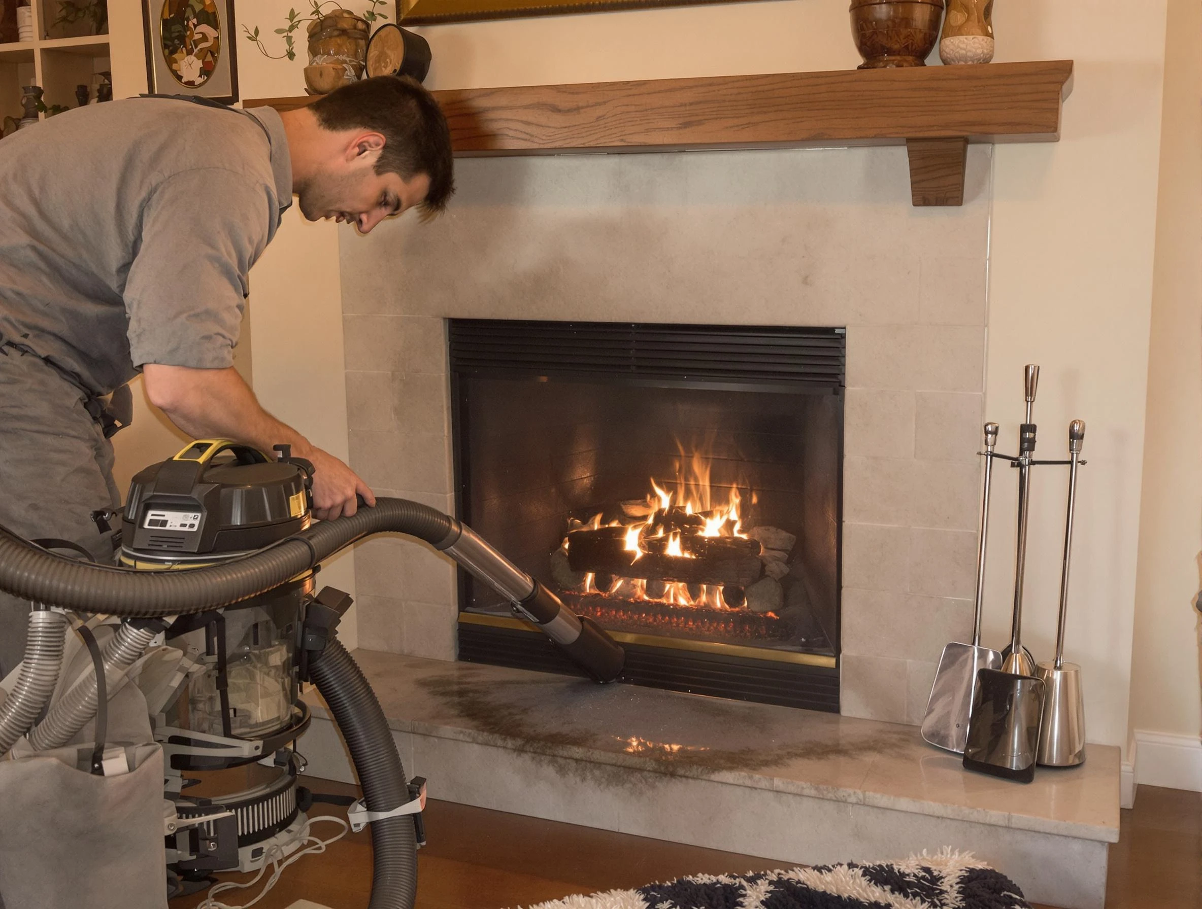 Routine fireplace upkeep by Newark Chimney Sweep in Newark, NJ